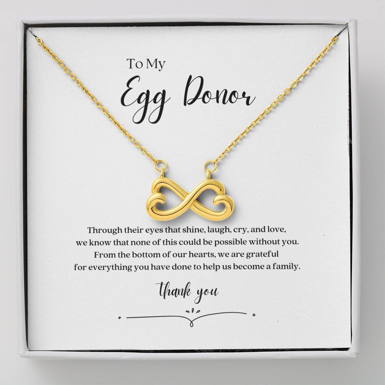 IVF Egg Donor Thank You Gift Infinity Necklace IVF Etsy