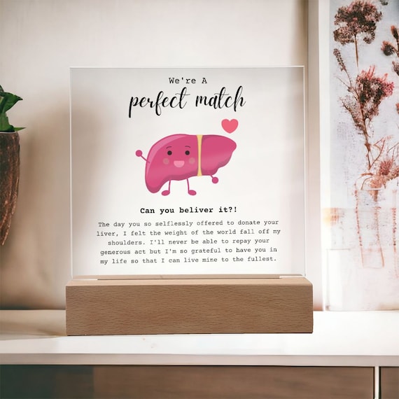 Perfect Match Liver Transplant Anniversary LED Acrylic Plaque - Etsy