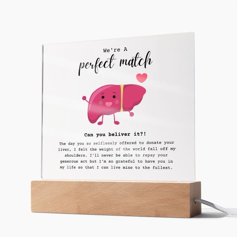Liver Transplant Anniversary Gift Perfect Match LED Acrylic Etsy