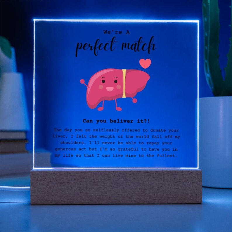 Liver Transplant Anniversary Gift Perfect Match LED Acrylic Etsy