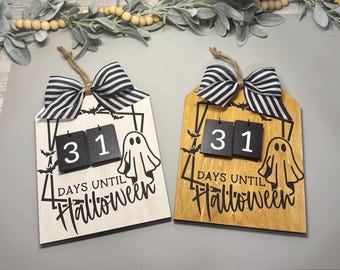 Halloween Countdown Sign: Ghost Decor, Interchangeable Tiles