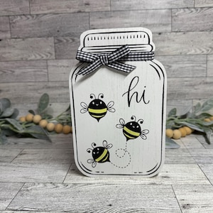 Bee Decor, Bee Decor Shelf Sitter, Bee Tiered Tray Decor, Bee Table Decor, Spring Table Decor