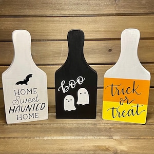 Halloween Cutting Board, Halloween Tiered Tray Decor, Trick Or Treat, Bats, Ghosts, 3 Choices