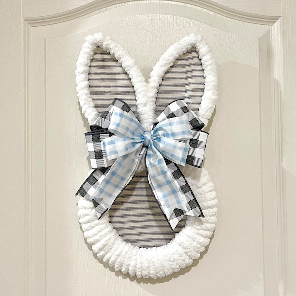 Bunny Wreath, Easter Wreath, Bunny Wreath For Front Door, Soft Bunny Wreath, Spring Wreath