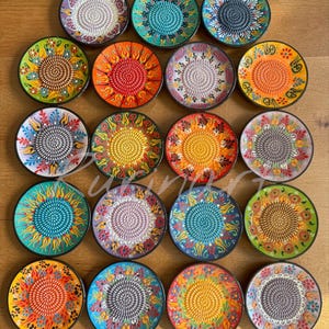 Plato rallador de ajo turco hecho a mano – Utensilio de cocina de cerámica colorida, regalo de cerámica mediterránea, accesorio de cocina rústico