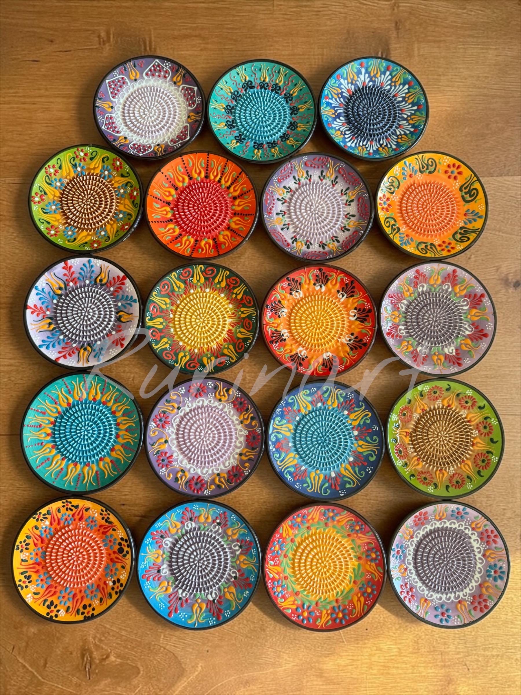 Handmade Turkish Garlic Grater Plate – Colorful Ceramic Kitchen