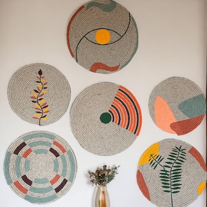 wicker wall basket, hanger wall plates, balcony decor, african wall baskets, boho home, farmhouse decor, woven round plates, home decor,gift