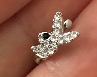 Playboy bunny style fake piercing Cute Diamant Bunny fake nose piercing Bunny nose clip fake bunny nose stud