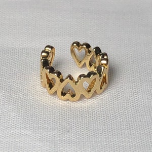 Heart ear cuff, gold ear cuff,  heart ear cuff, ear wrap, ear climber, heart earrings, hearts jewellery
