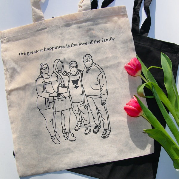 Personalisierter Jute Beutel mit Foto Illustration