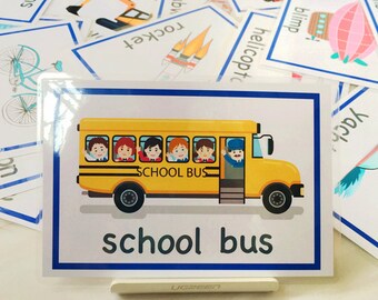 Transport Flashcards, Preschool Flashcards Lessons, Homeschool Montessori, Kids Education Learning, Birthday Gifts