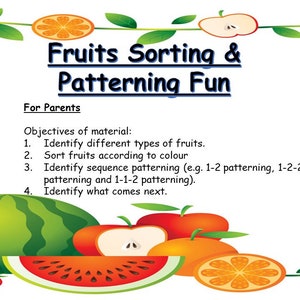 Fruits Sorting Patterning Fun Patterns Sequence Colors Matching Fruits Sorting Patterning Fun Patterns Sequence Colors Matching