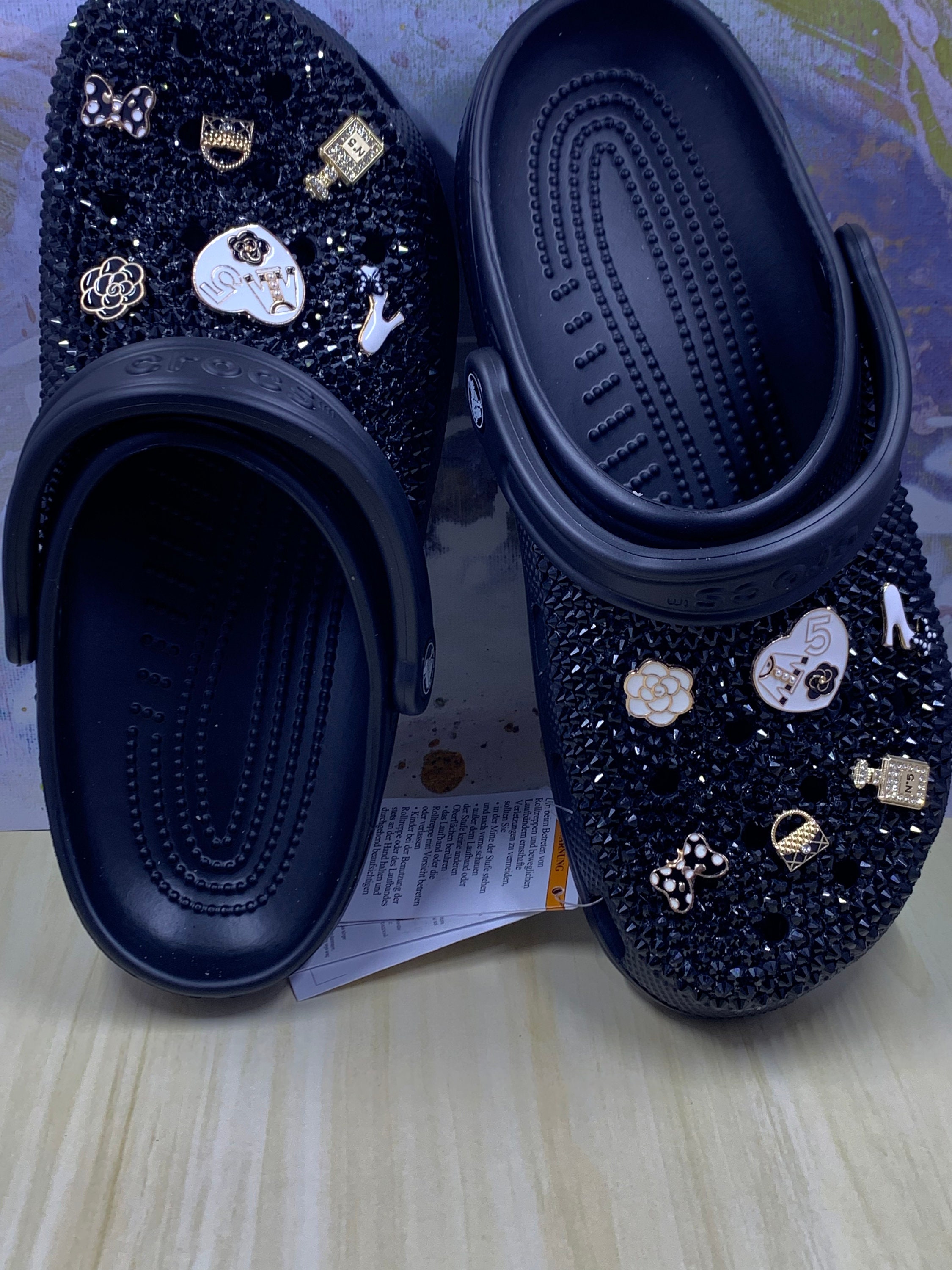 Dramatic bling custom order crocs