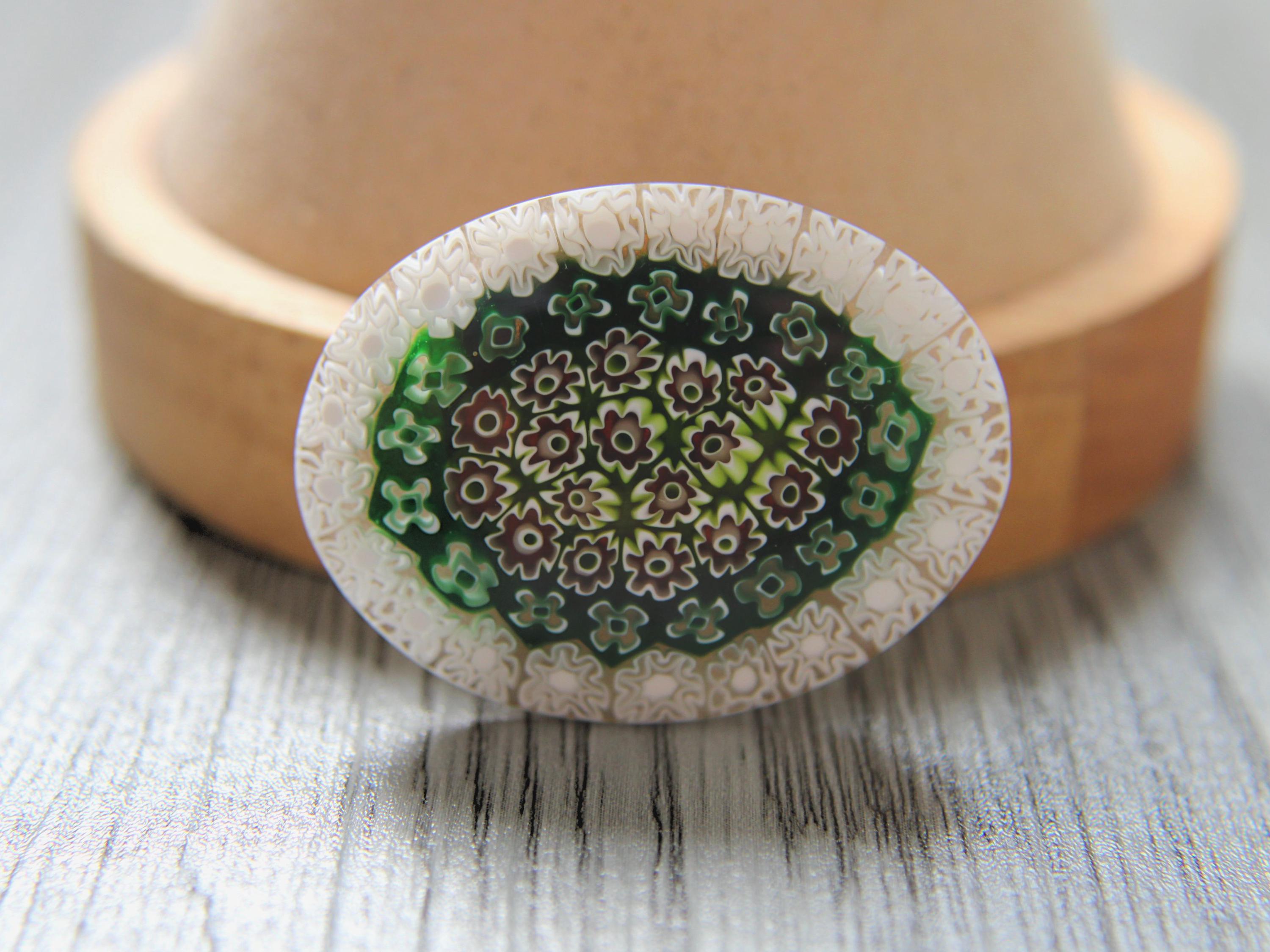 Broche Vintage Murines De Venise Multifiori 4.3 Cm En Verre - Occasion Très Bon état