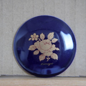 55 mm, Cabochon ancien vintage en porcelaine de Limoges, cabochon en porcelaine, cabochon de Limoges, fabrication française, Rose or 24k