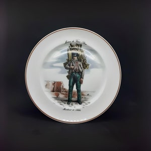 Plate, ceramic plate, Limoges porcelain, decorative plate, decorative ceramic plate, 19 cm, Métiers du vieux Paris