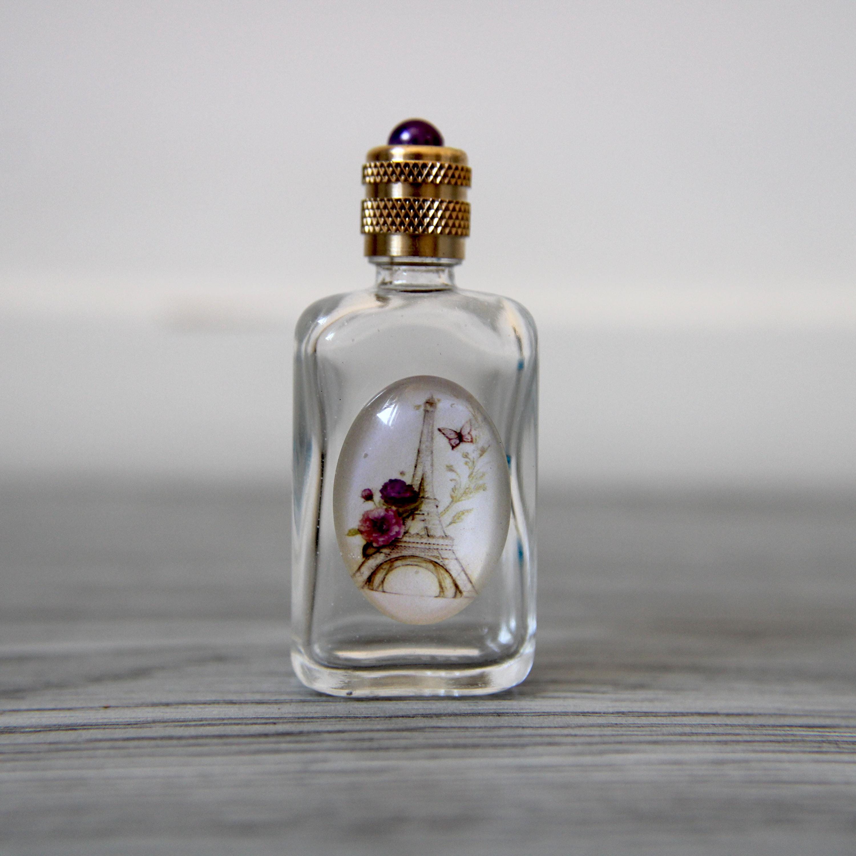 5.7 cm tall, Empty perfume miniature, Eiffel Tower, empty perfume bottle, empty glass bottle, perfume for her, Paris souvenir