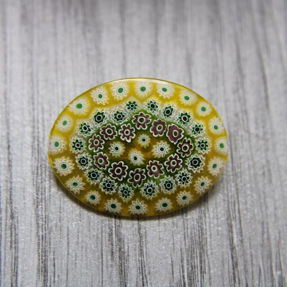 Broche Murale Vintage Multifiori De Venise - Verre Coloré 4.3 Cm - Occasion Très Bon état