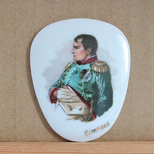 Rare 57x46 mm, cabochon ancien vintage en porcelaine de Limoges, Napoleon, cabochon de Limoges, fabrication française, porcelaine