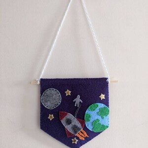 Handmade Felt Space Wall Hanging