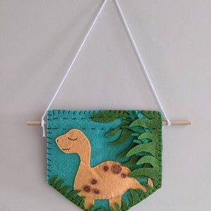 Handmade Felt Dinosaur Wall Hanging
