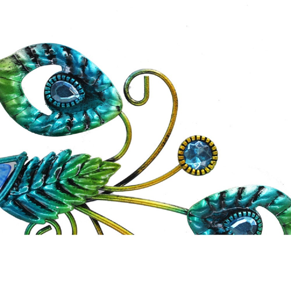 Peacock Decor Collection 18 Inch Colorful Metal Art Peacock Etsy