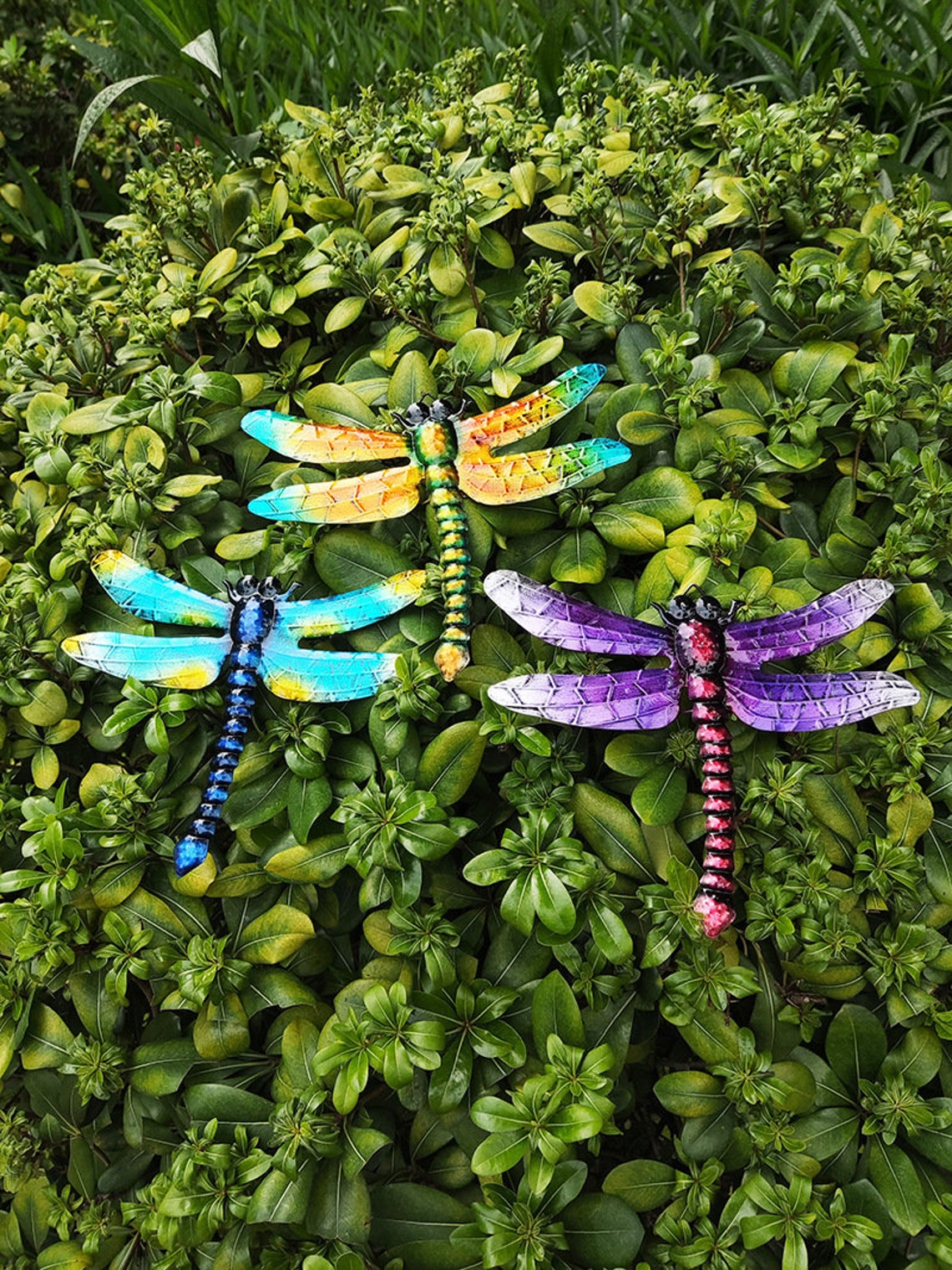 3 Pieces 9.4X7.5 Metal Dragonfly Wall Art Home Etsy