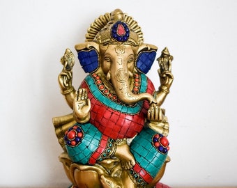 brass metal Ganesh with umbrella statue Thailand np74 brass metal Ganesh with umbrella statue Thailand np74
