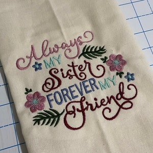 Always My Sister Forever My Friend Tea Towel