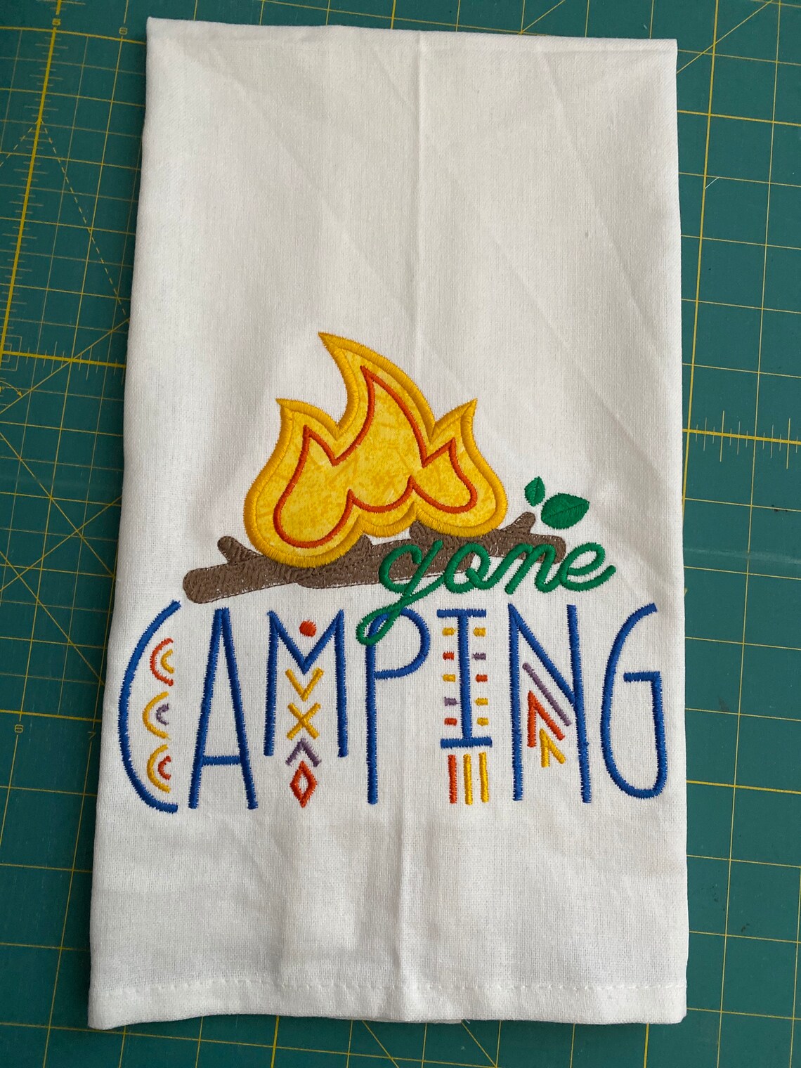 Custom Gone Camping Tea Towel Etsy