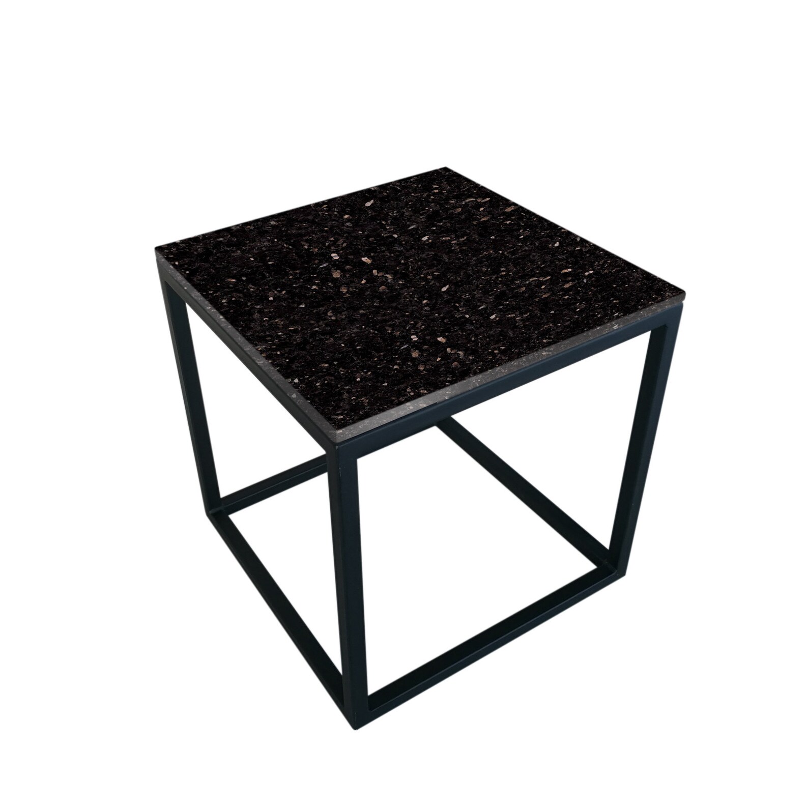 Indoor Plant Stand, Natural Granite and Metal Plant Stand, Minimalist