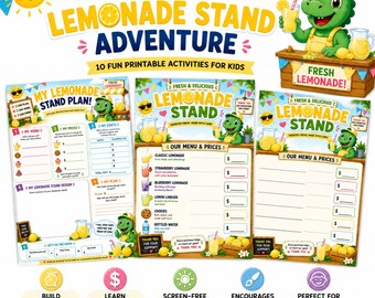 Przygoda Nico w Lemonade Stand | Zestaw letnich aktywności do druku dla dzieci