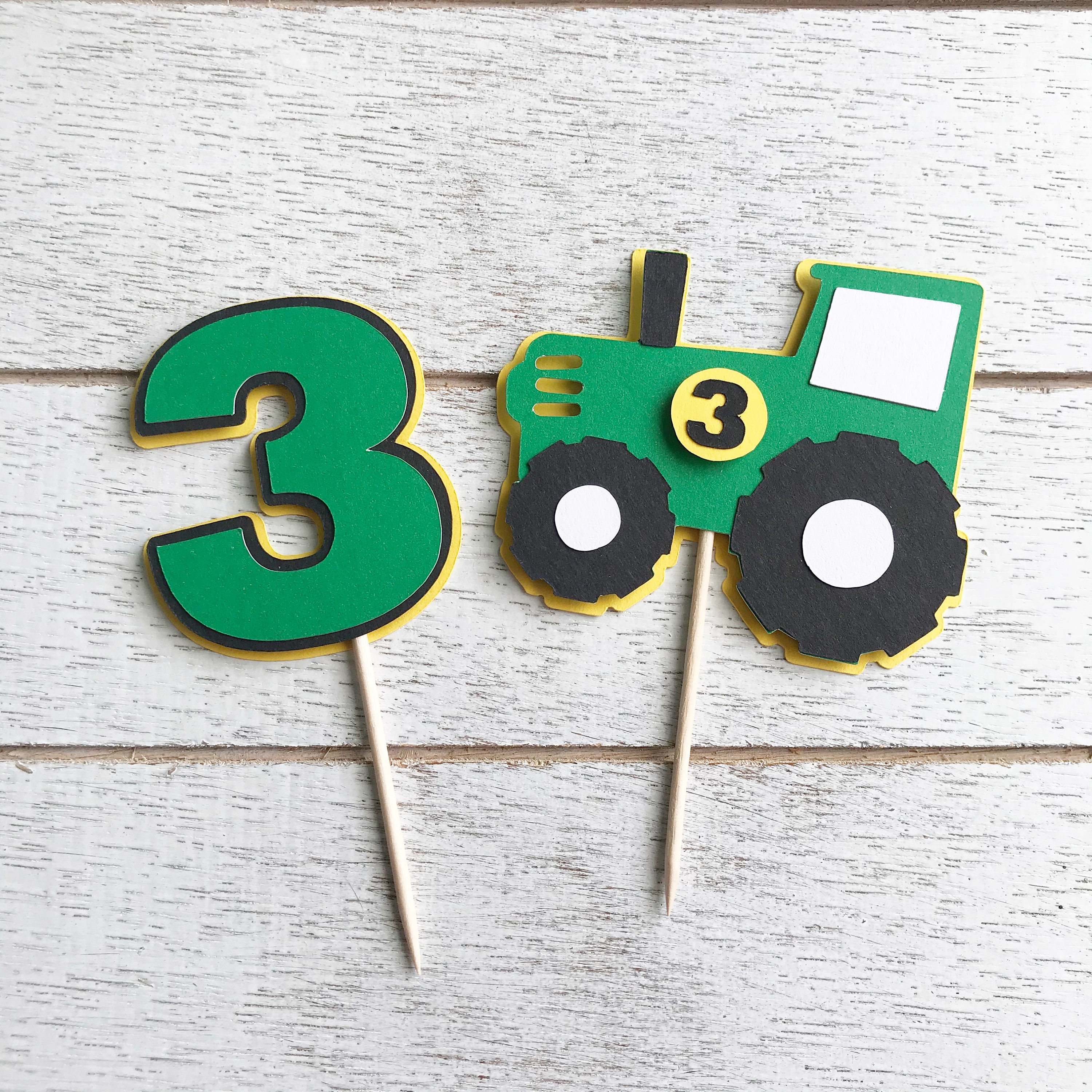 Tractor Cupcake Toppers - Etsy