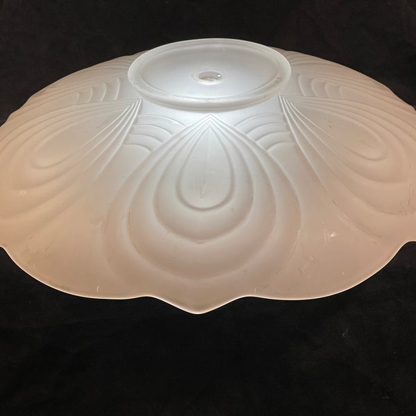 Vintage Mid-Century Peacock Design Frosted Ceiling Shade