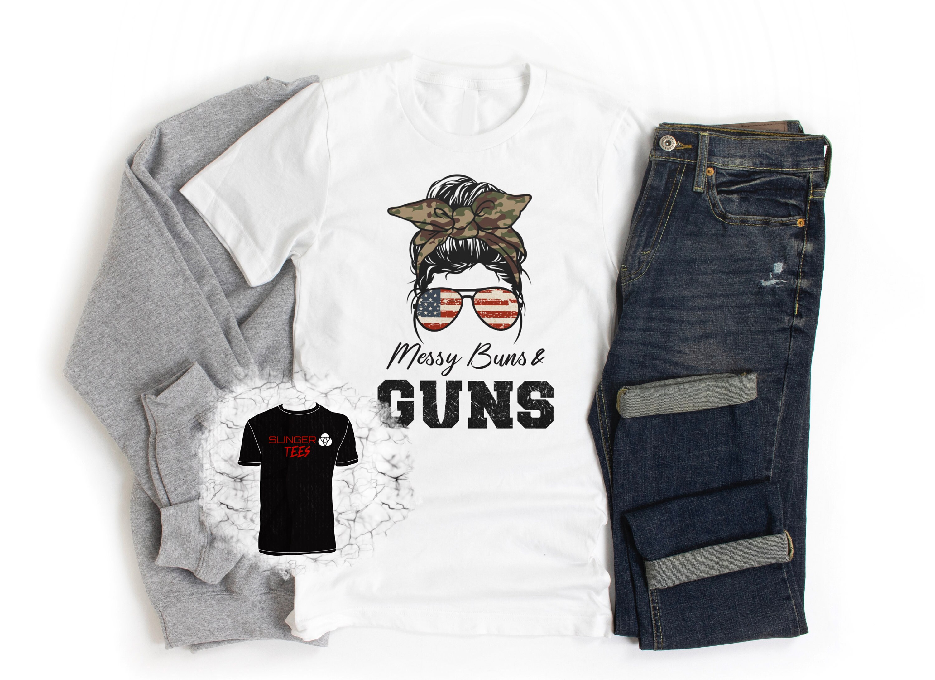 Messy Buns and Guns Shirt Girls with Guns Shirt Gun Gifts Etsy