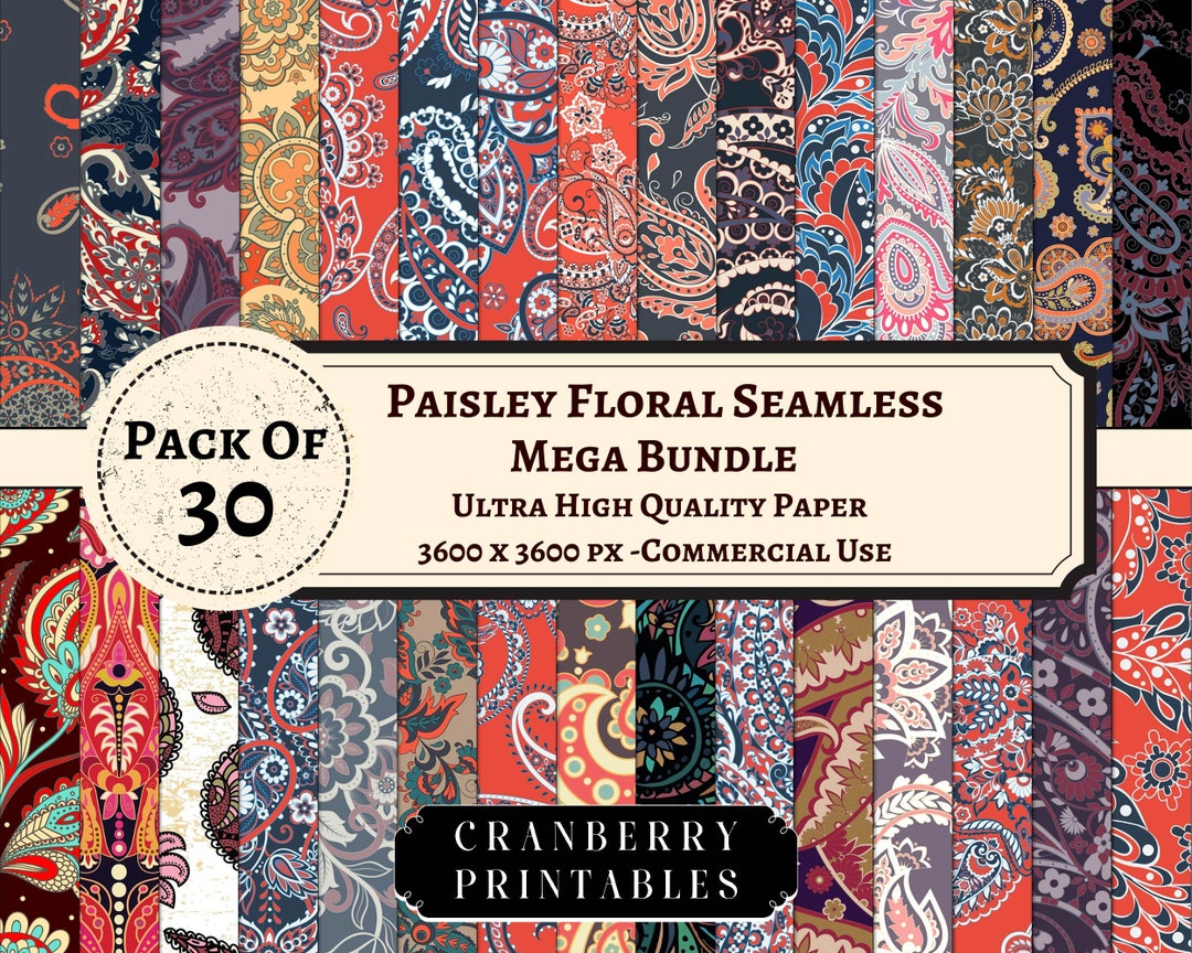 30 Paisley Digital Paper Paisley Print Paper Paisley - Etsy