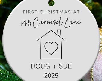 First Christmas Ornament Keepsake Custom Address Personalized Gift Holiday Decor