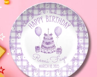 Personalized Birthday Plate for Girls - Keepsake Party Gift - Smash Cake Plate