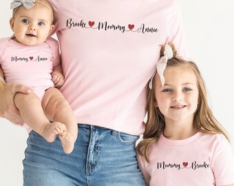 Personalized Mommy and Me Mothers Day Shirt, Mama and Mini Valentine Shirts, Valentines Day Gift Mom and Daughter, Mommy and Me Shirts, M
