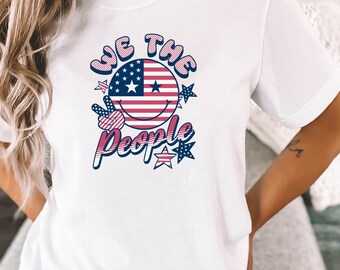 Camiseta We The People, camiseta con la bandera estadounidense, camiseta de George Washington, camiseta patriótica, camiseta del 4 de julio, camisetas del Día de la Independencia, camiseta de EE. UU.