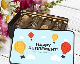 Retirement Gifts, Retirement Personalized Chocolate Truffle Gift Box, Female Retirement Gifts