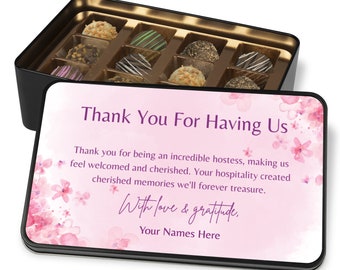 Hostess Gift Idea, Chocolate Truffles Hostess Gift, Thank You For Having Us, Gift for Host