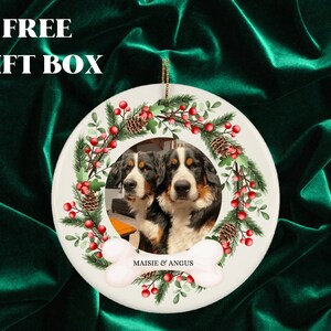 Personalized Pet Ornament, Custom Dog Christmas Ornament, Pet Memorial Ornament, Cat Christmas Photo Ornament, Pet Portrait Name Gift