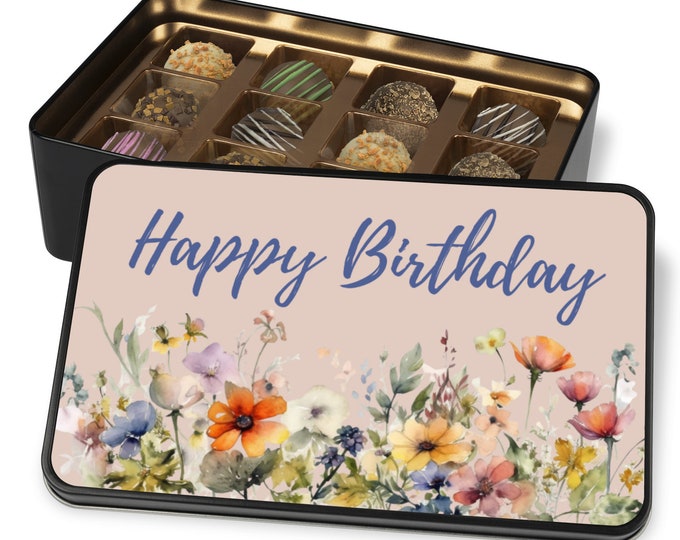 Wildflower Watercolor Happy Birthday Truffle Tin: A Special Keepsake