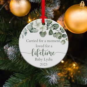 Personalized Memorial Christmas Ornament - Miscarriage Christmas Ornament - Loss of Baby Sympathy Gift - In Loving Memory Ornament