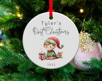 Personalized Baby's First 2023 Christmas Ornament, Ceramic New Baby Gift Ornament