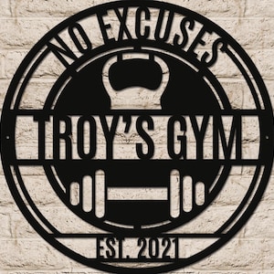 Personalized Home Gym Signs for Workout Room, Personalized Metal Sign, Home Gym Wall Art,Home Gym Decor Personalized Gym Sign Weight Lifting