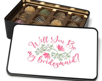 Bridesmaid Proposal Gift Box, Will You Be My Bridesmaid Chocolate Truffle Keepsake Gift Box