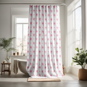 Coquette Room Decor Shower Curtain Girls Bathroom Vintage Boho Girly Door Room