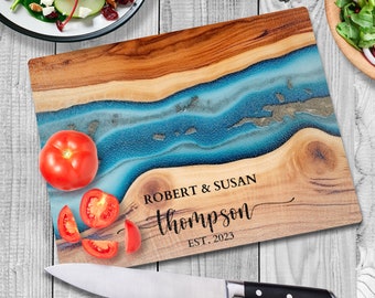 Personalized Glass Cutting Board, Charcuterie Board, Anniversary Gift, Tempered Glass Chopping Board, Gifts for the Couple